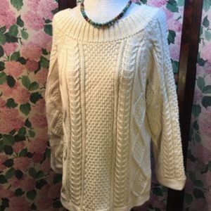 Talbots Cable Knit Fishermen Sweater size Large